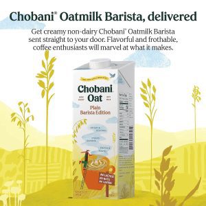 Chobani Creamer: Shelf-Stable Vegan Oat Milk Barista Edition, Gluten-Free, 32 FL OZ (Pack of 6)