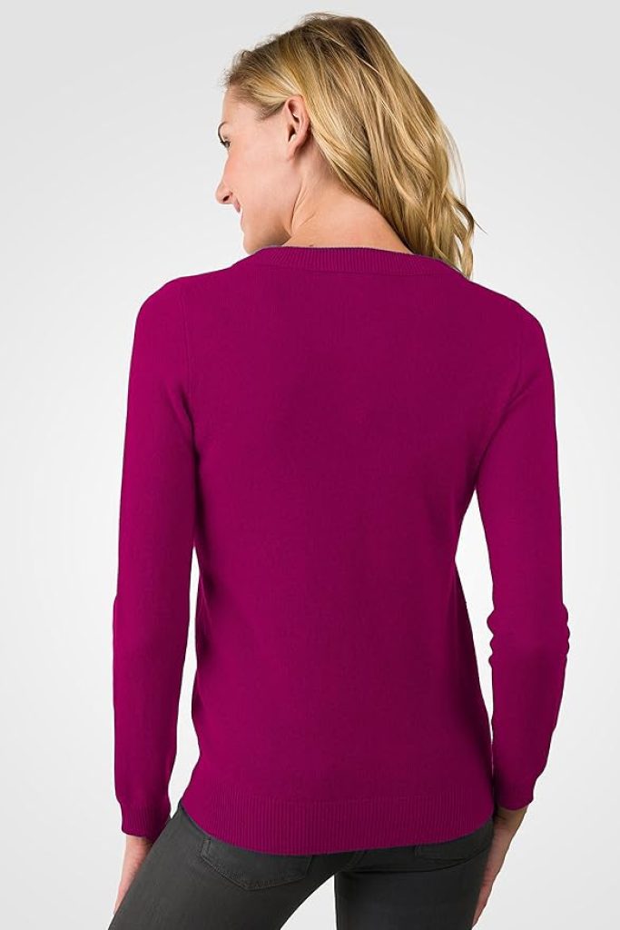 Cashmere Sweater for Women – 100% Pure Crew Neck, Soft Tight-Knit Long Sleeve Pullover by JENNIE LIU