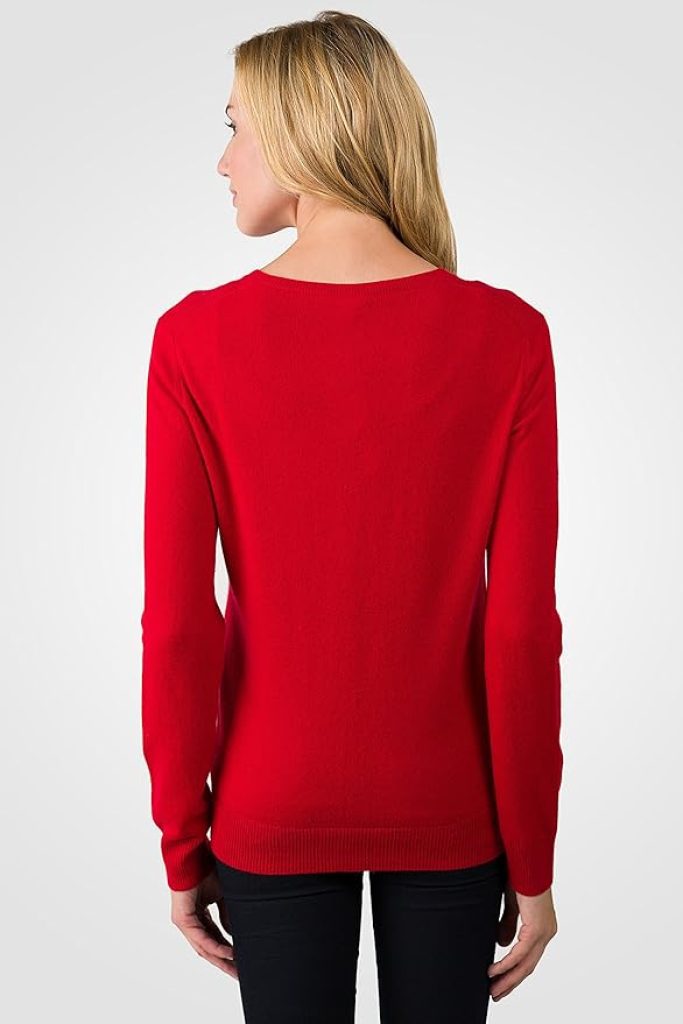Cashmere Sweater for Women – 100% Pure Cashmere Button-Front Long Sleeve Crewneck Cardigan by JENNIE LIU