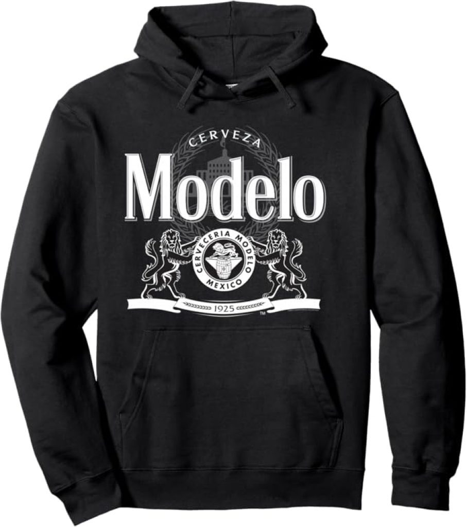 Modelo Logo Pullover Hoodie in Black and White – Stylish & Comfortable