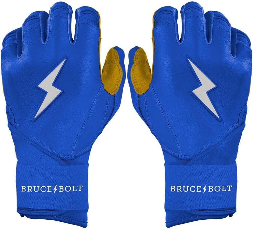 Bruce Bolt Batting Gloves – Premium Long Cuff Leather Baseball Gloves for Adults & Youth, Available in Multiple Colors | Original Series