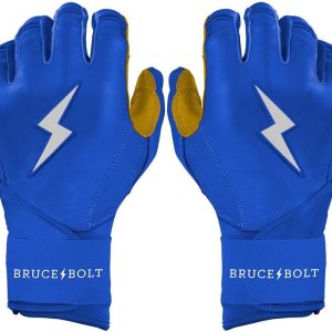 Bruce Bolt Batting Gloves – Premium Long Cuff Leather Baseball Gloves for Adults & Youth, Available in Multiple Colors | Original Series