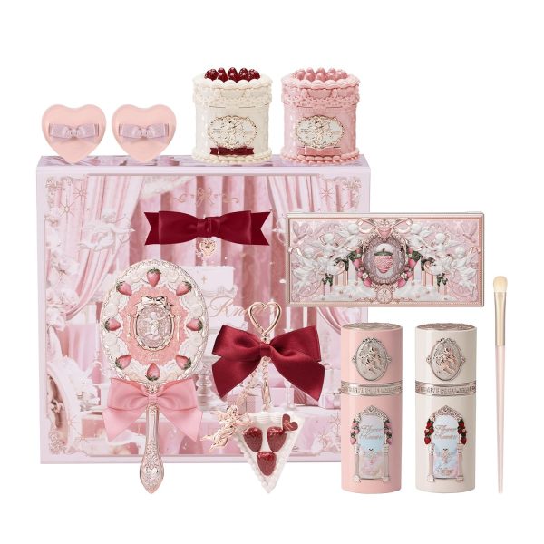 Flower Knows Strawberry Cupid Beauty Set – Lip Cream, Blush, Palette in 12-Piece Gift Box