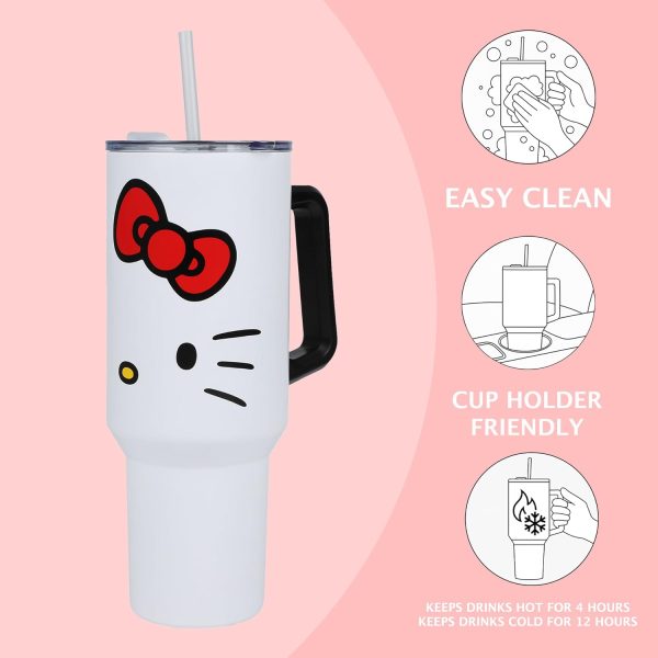 Hello Kitty Stanley 40oz Stainless Steel Tumbler – Bioworld Leak-Proof Travel Mug