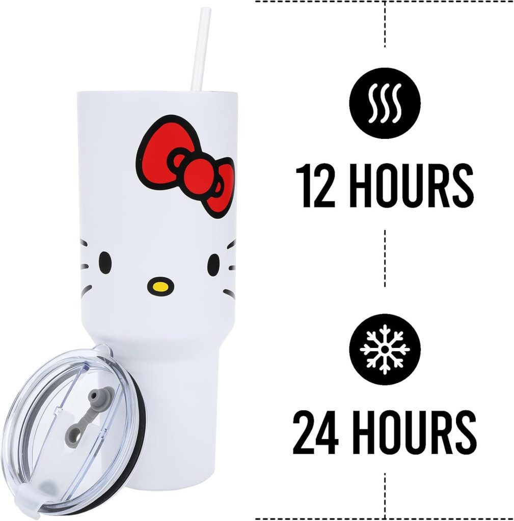 Hello Kitty Stanley 40oz Stainless Steel Tumbler – Bioworld Leak-Proof Travel Mug