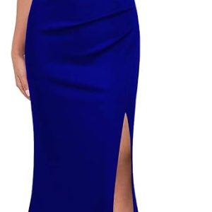 Revolve Dresses for Women – WOOSEA Sleeveless V-Neck Long Cocktail Evening Gown with Split Hem