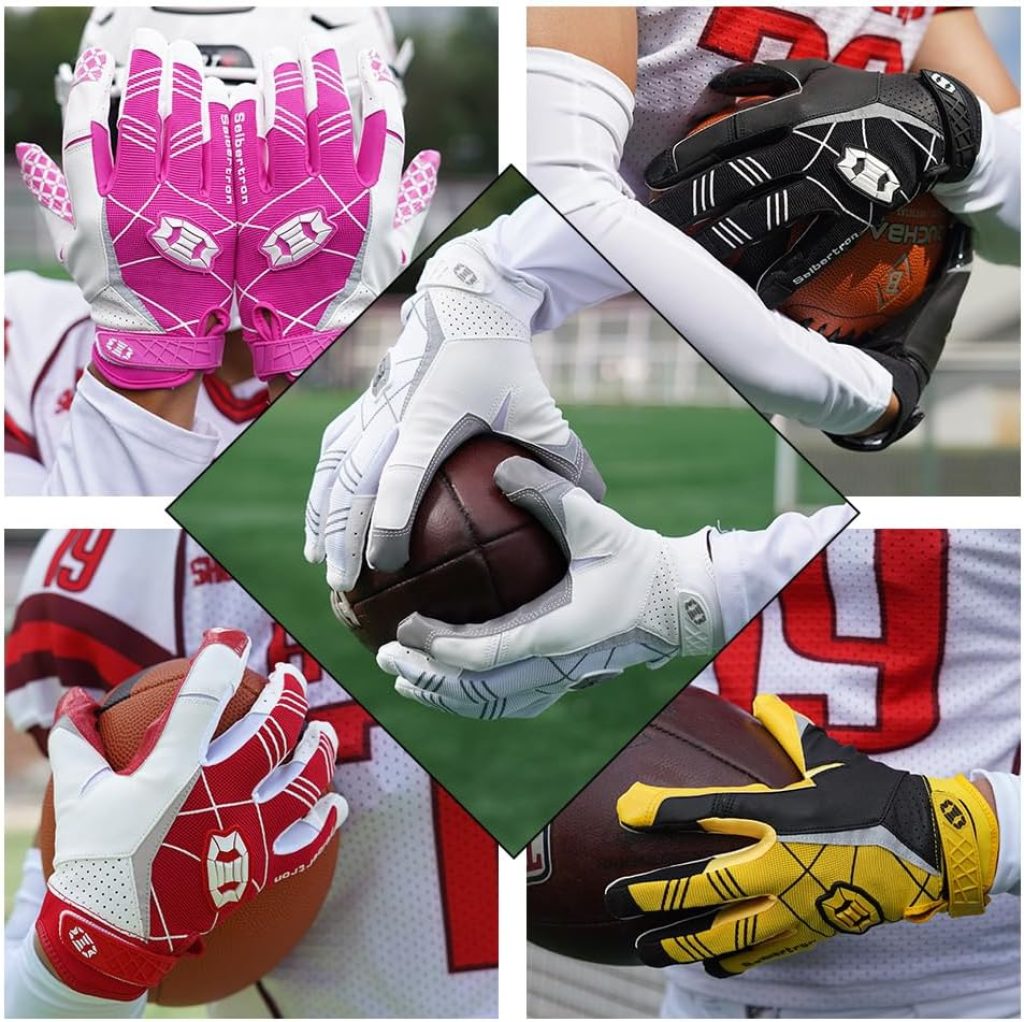 football gloves: Seibertron Pro 3.0 Elite Ultra-Stick Receiver Gloves for Youth and Adults, High-Grip Sports Performance