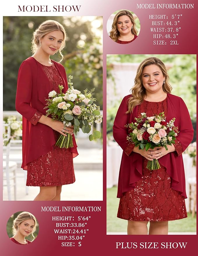 Mother of the Groom Dresses: GRACE KARIN Women's Sequin Two-Piece Knee-Length Formal Dress for Wedding Guests and Mothers of the Bride 1 Mother of the Groom Dresses: GRACE KARIN Women's Sequin Two-Piece Knee-Length Formal Dress for Wedding Guests and Mothers of the Bride