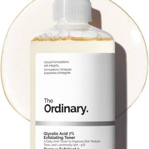 The Ordinary Glycolic Acid 7% Exfoliating Toner – Brightening & Smoothing Daily Toner for Even Skin Tone, 8.1 oz