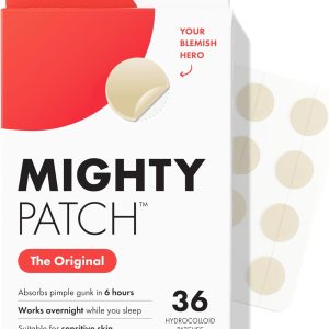 Hero Cosmetics Mighty Patch Original – #1 Hydrocolloid Acne Pimple Patches, 36 Count Overnight Spot Treatment
