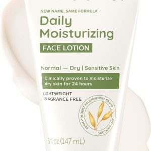 Aveeno Prebiotic Oat Daily Face Lotion – Lightweight 24H Moisturizer for Sensitive, Dry Skin, 5oz Fragrance-Free