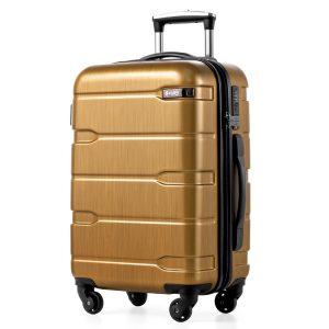 Coolife Carry On Luggage 22x14x9 – Airline Approved Hardside PC+ABS Suitcase with TSA Lock