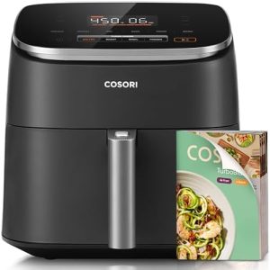 Cosori TurboBlaze 6 QT Air Fryer – 9-in-1 Countertop Oven with PFAS-Free Ceramic Coating, 3600 RPM Fan, 450°F Max Heat, Dark Gray