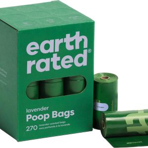 Earth Rated Leak-Proof Lavender Dog Poop Bags – Extra Thick 270-Count Refill Rolls for Mess-Free Walks
