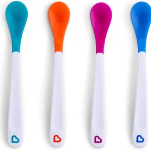Munchkin White Hot Safety Spoons – 6-Pack Baby Feeding Spoon Set with Heat-Sensing Tips, Soft Gums, Dishwasher Safe