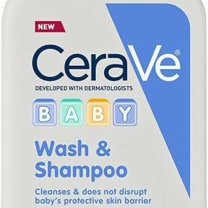CeraVe Baby Wash & Shampoo – 8 oz Fragrance-Free, Tear-Free with 3 Essential Ceramides for Sensitive Skin