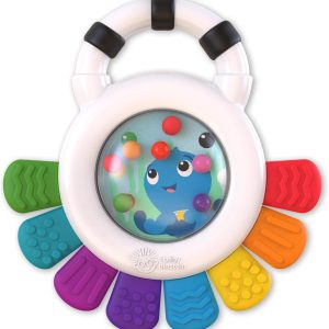 Baby Einstein Opus the Octopus Sensory Rattle & Teether – Multi-Textured Toy with Rattle Beads, Ages 3 Months+
