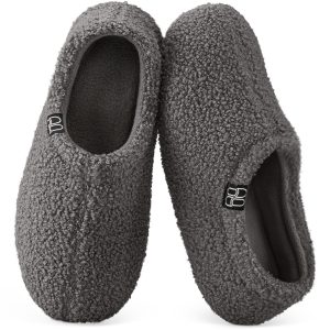 HomeTop Women’s Fuzzy Curly Fur Memory Foam Loafer Slippers