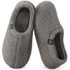 HomeTop Women’s Fuzzy Curly Fur Memory Foam Slippers (Grey)