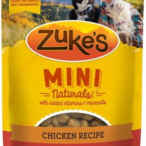 Zuke’s Mini Naturals Chicken Recipe – 16oz Dog Training Treats with Real Chicken, Only 2 Calories Per Treat