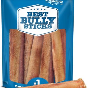 Best Bully Sticks 12-Inch Thick Chews for Dogs – 5-Pack Natural Grass-Fed Beef, Single-Ingredient Treats for Large Breeds