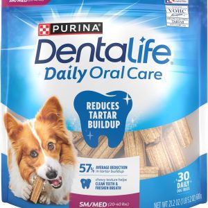 Purina DentaLife Daily Dental Chews for Small & Medium Dogs – 30-Count, VOHC-Accepted Tartar Control Treats