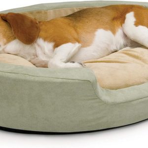 K&H Thermo-Snuggly Heated Dog Bed – Medium Cuddler with Waterproof Pad & Washable Cover for Pets up to 30 lbs
