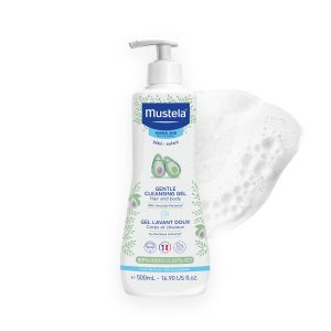 Mustela Gentle Cleansing Gel – Tear-Free Baby Wash & Shampoo with Natural Avocado, 16.9 oz, for Newborn Delicate Skin
