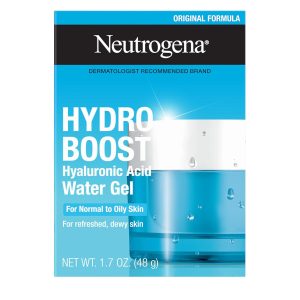 Neutrogena Hydro Boost Water Gel Face Moisturizer – Lightweight Gel Formula with Hyaluronic Acid for 24-Hour Hydration, Oil-Free, Normal to Oily Skin, 1.7 oz