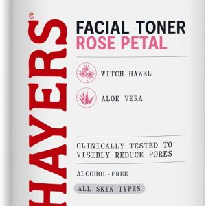 Thayers Alcohol-Free Rose Petal Witch Hazel Toner 12oz – Soothing Hydrating Facial Toner for Glowing Skin
