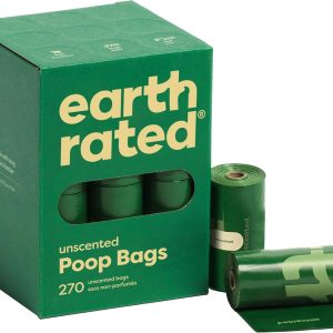 Earth Rated Dog Poop Bags – 270 Leak-Proof Unscented Waste Bag Refill Rolls, Extra Thick Design for Easy Dog Walking Cleanup