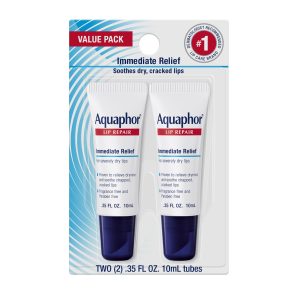 Aquaphor Lip Repair Ointment – #1 Dermatologist-Recommended Moisturizing Lip Balm for Chapped Lips, 2-Pack