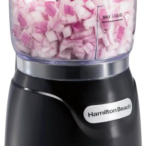 Hamilton Beach Electric Vegetable Chopper & Mini Food Processor – 3-Cup Stack & Press Design