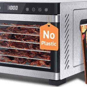 COSORI Premium 6-Tray Food Dehydrator – 600W with 6.5 ft² Drying Space, Digital Timer & Adjustable Temp for Jerky, Fruit, Herbs, Silver