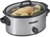Hamilton Beach 6-Quart Slow Cooker – Programmable with 3 Heat Settings, Dishwasher-Safe Stoneware Crock, Full-Grip Handles, Silver