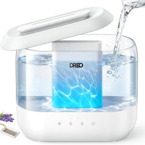 DREO 4L Cool Mist Humidifier for Bedroom – 36-Hour Quiet Runtime, Easy Top-Fill Design with Nightlight, Perfect for Large Rooms, Baby Nurseries, and Plants