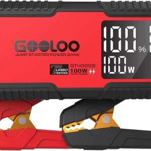 GOOLOO GT4000S – High-Power 4000A Jump Starter with 100W Fast Charging and LED Display for Large Engines