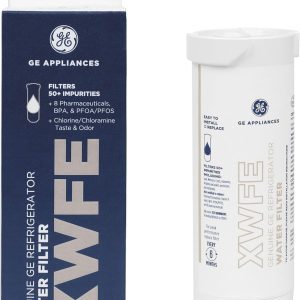 GE XWFE Genuine Refrigerator Water Filter – Certified to Reduce Lead, Chlorine & 50+ Impurities, Single Pack