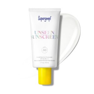 Supergoop! Unseen Sunscreen SPF 50 – Clear Invisible Gel That Doubles as a Makeup Primer, Weightless & Scent-Free
