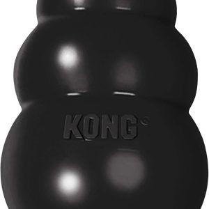 KONG Extreme Dog Toy for Large Power Chewers – Durable Natural Rubber, Treat-Filling with Erratic Bounce, Black