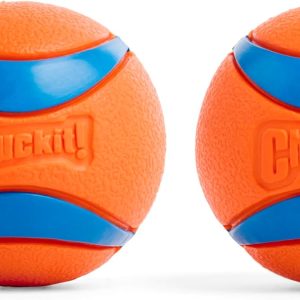 Chuckit! Ultra Balls 2-Pack for Medium Dogs – Super-Bouncy Rubber Fetch Balls, Floats in Water