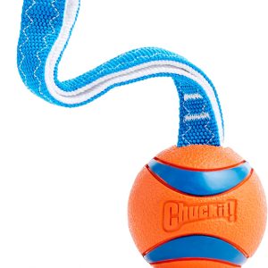 Chuckit! Ultra Tug Rope Ball Toy for Large Dogs – Fetch & Tug-of-War Combo with Nylon Handle