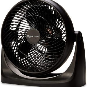 Amazon Basics Air Circulator Fan – Lightweight 3-Speed Desk Fan with 90° Tilt, Quiet Cooling for Bedrooms, Offices and Kitchens