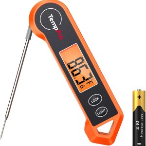 TempPro TP19H Instant-Read Meat Thermometer – 1-Second Digital Probe with Motion Wake, Backlit Screen & Magnetic Back