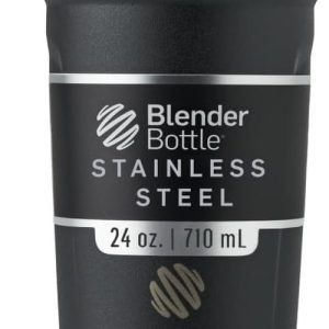 BlenderBottle Sport Flip Shaker Bottle – 24oz Stainless Steel with Wire Whisk, Double-Wall Insulation Keeps Drinks Cold for 24 Hours