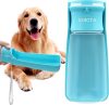 SOICTA Portable Dog Water Bottle 19oz – Leak-Proof Travel Dispenser with One-Touch Valve, Foldable Bowl, Carabiner Clip