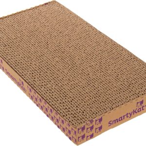 SmartyKat Double-Wide Cat Scratcher Pad with Catnip – Reversible Corrugated Cardboard Board That Saves Furniture