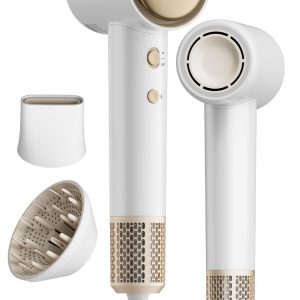 Tideway Hair Dryer, Blow Dryer with Diffuser, Ionic Professional High-Speed 1500W Low-Noise, 110,000 RPM Brushless Motor, Travel Compact