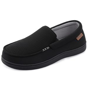 HomeTop Men’s Memory Foam Moccasin Slippers – Soft Comfy Indoor House Shoes